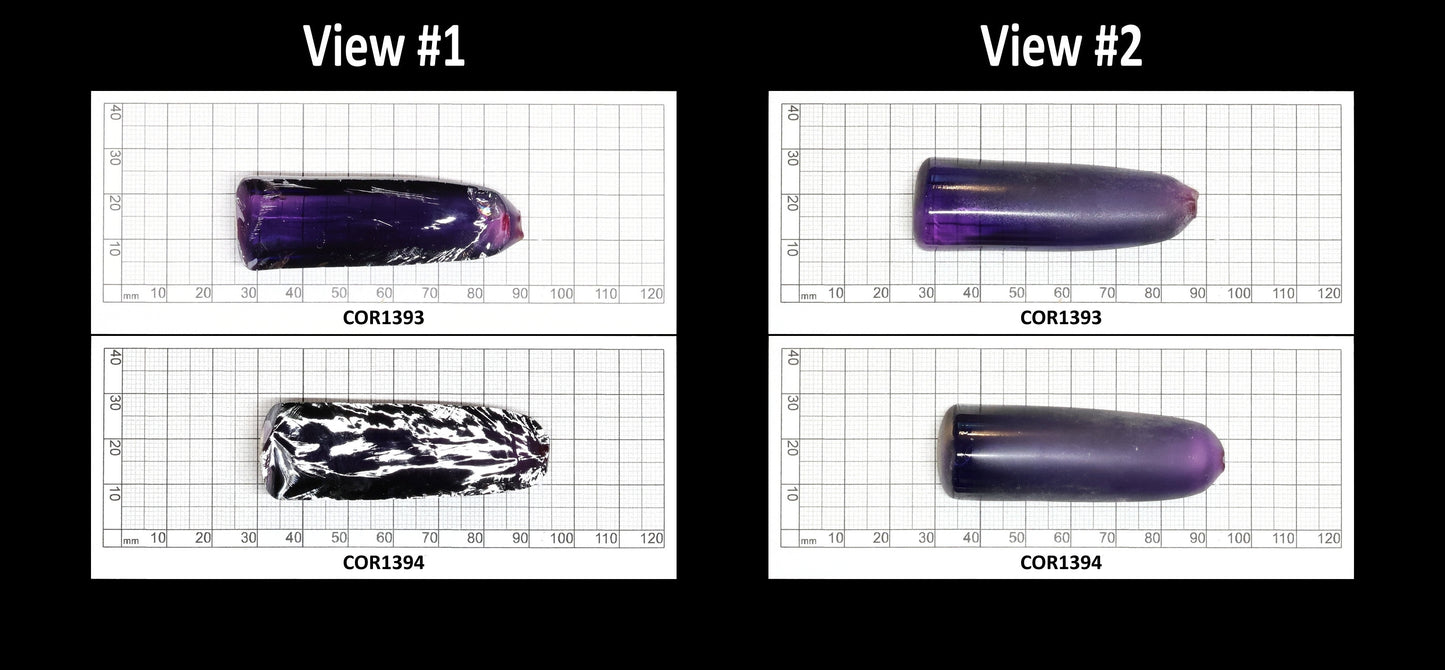 Purple Kunzite #60 Lab Created Corundum Sapphire Faceting Rough for Gem Cutting - Various Sizes - Split Boule