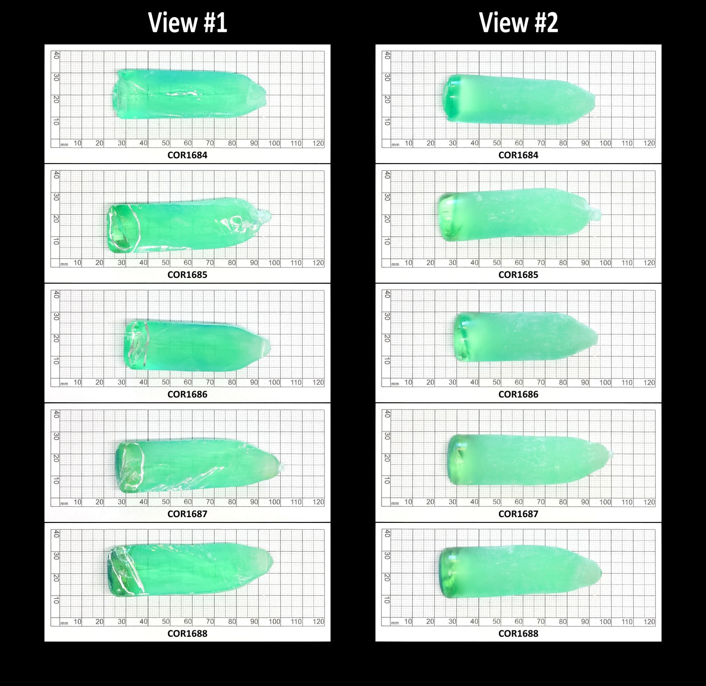 Light Green #73 Lab Created Corundum Sapphire Faceting Rough for Gem Cutting - Various Sizes - Split Boule