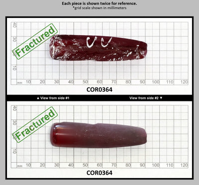 Djeva Dark Ruby Red #6 Lab Created Corundum Sapphire Faceting Rough for Gem Cutting - DISCONTINUED - Various Sizes - Split Boule : COR0364