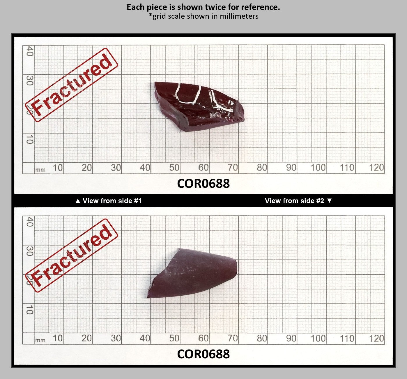 Djeva Dark Ruby Red #6 Lab Created Corundum Sapphire Faceting Rough for Gem Cutting - DISCONTINUED - Various Sizes - Split Boule : COR0688