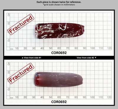 Djeva Dark Ruby Red #6 Lab Created Corundum Sapphire Faceting Rough for Gem Cutting - DISCONTINUED - Various Sizes - Split Boule : COR0692