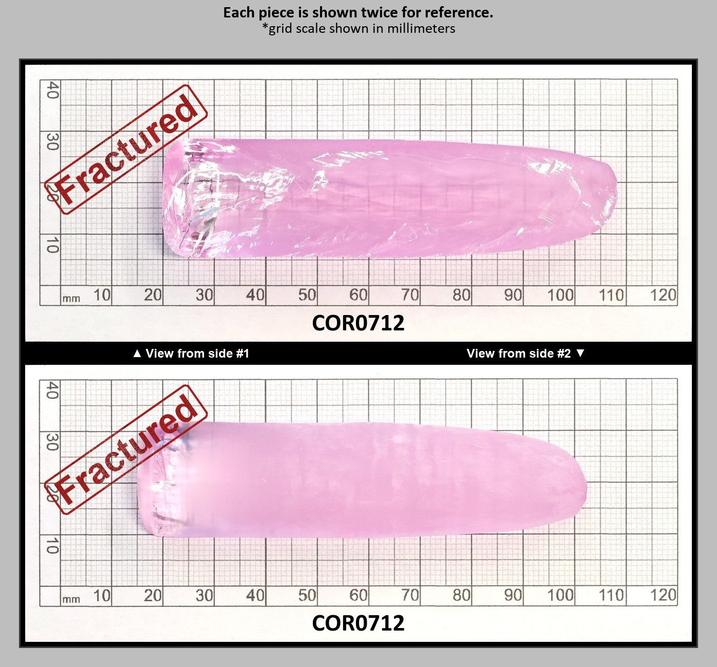 Djeva Very Light Pink #1 Lab Created Corundum Sapphire Faceting Rough for Gem Cutting - DISCONTINUED - Various Sizes - Split Boule : COR0712