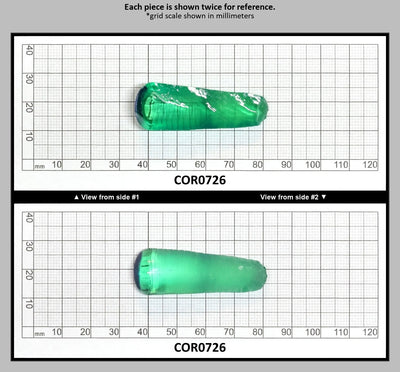 Djeva Dark Green #78 Lab Created Corundum Sapphire Faceting Rough for Gem Cutting - DISCONTINUED - Various Sizes - Split Boule : COR0726