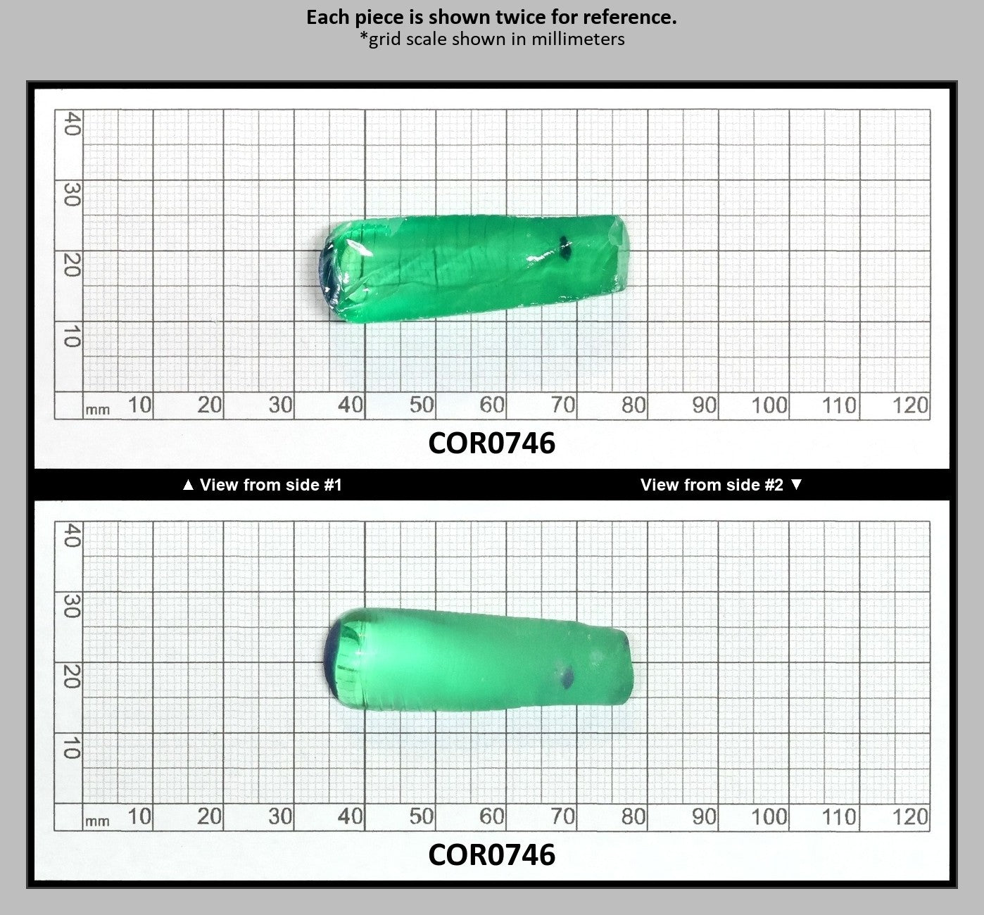 Djeva Dark Green #78 Lab Created Corundum Sapphire Faceting Rough for Gem Cutting - DISCONTINUED - Various Sizes - Split Boule : COR0746