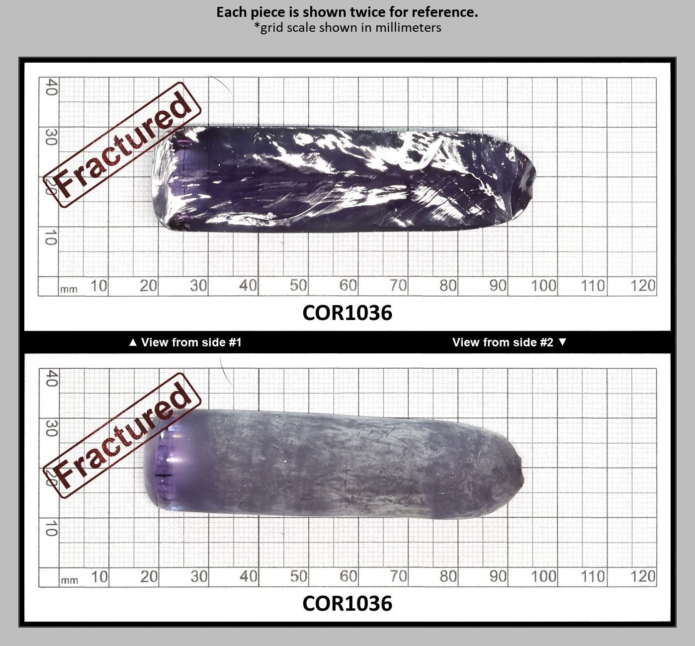 Djeva Alexandrite #47 Colored Lab Created Corundum Sapphire Faceting Rough for Gem Cutting - DISCONTINUED - Various Sizes - Split Boule : COR1036