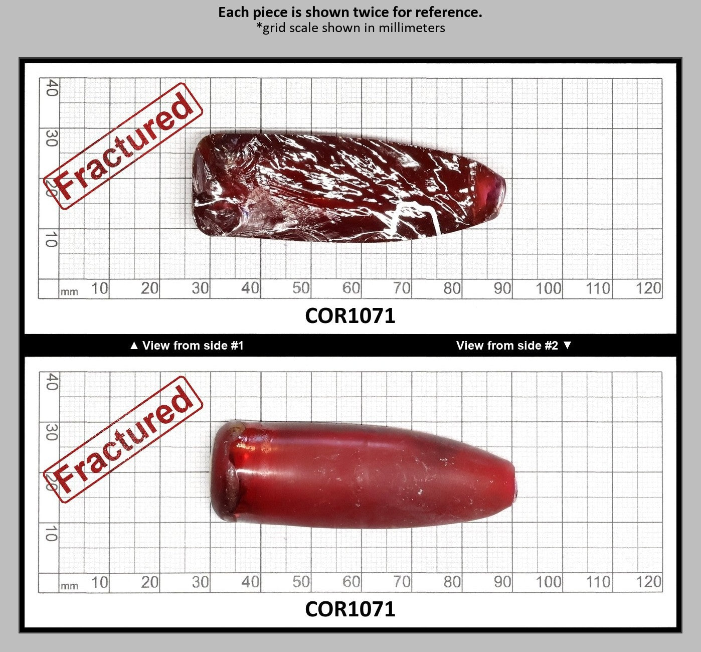 Padparadscha #57 Lab Created Corundum Sapphire Faceting Rough for Gem Cutting - Various Sizes - Split Boule : COR1071