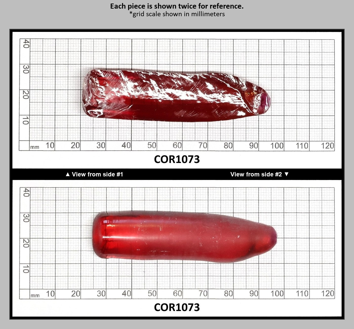 Padparadscha #57 Lab Created Corundum Sapphire Faceting Rough for Gem Cutting - Various Sizes - Split Boule : COR1073