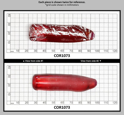 Padparadscha #57 Lab Created Corundum Sapphire Faceting Rough for Gem Cutting - Various Sizes - Split Boule : COR1073