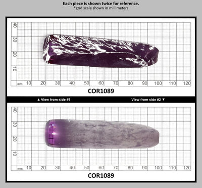 Djeva Alexandrite #48 Colored Lab Created Corundum Sapphire Faceting Rough for Gem Cutting - DISCONTINUED - Various Sizes - Split Boule : COR1089