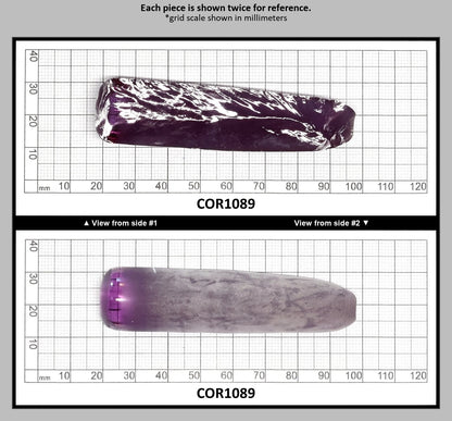 Djeva Alexandrite #48 Colored Lab Created Corundum Sapphire Faceting Rough for Gem Cutting - DISCONTINUED - Various Sizes - Split Boule : COR1089