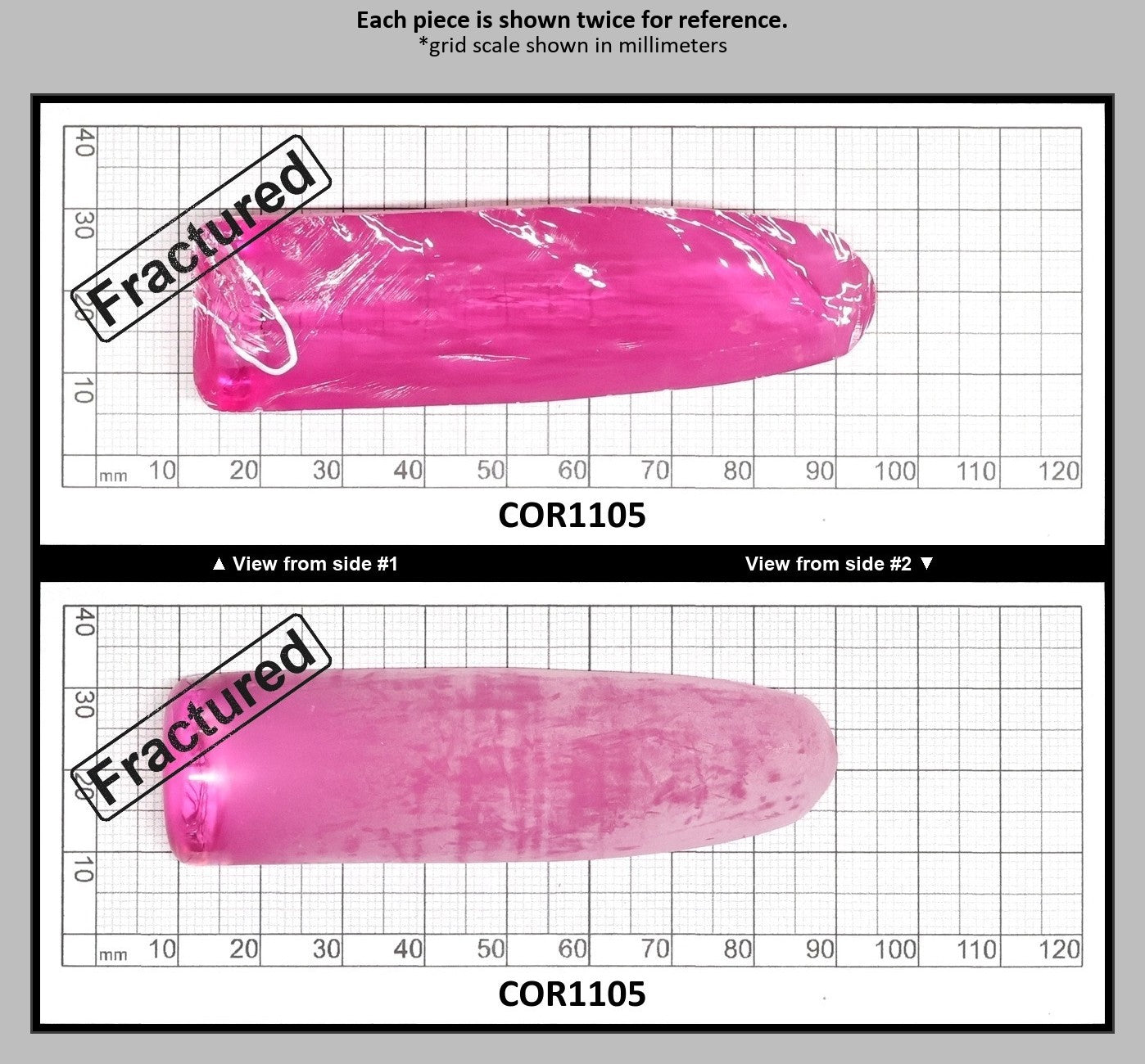 Light Bright Pink #2 Lab Created Corundum Sapphire Faceting Rough for Gem Cutting - Various Sizes - Split Boule : COR1105