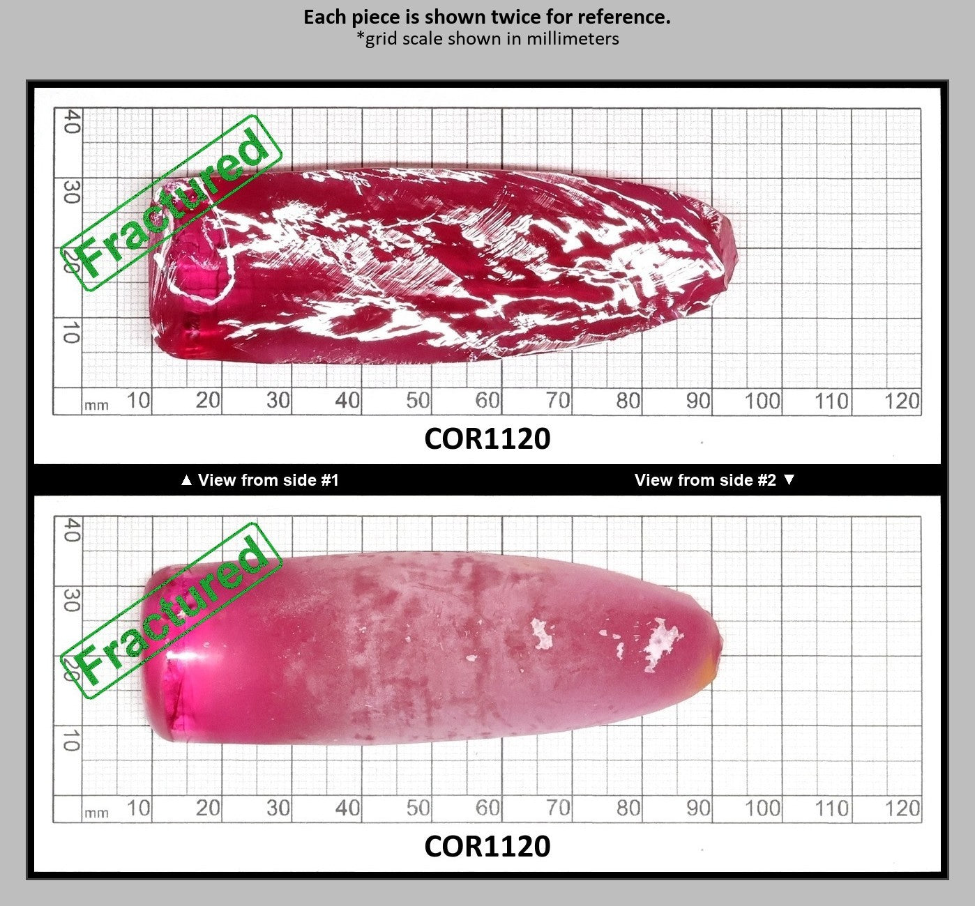 Vivid Pink #3 Lab Created Corundum Sapphire Faceting Rough for Gem Cutting - Various Sizes - Split Boule : COR1120