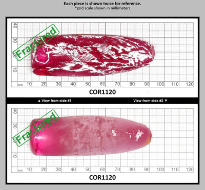 Vivid Pink #3 Lab Created Corundum Sapphire Faceting Rough for Gem Cutting - Various Sizes - Split Boule : COR1120