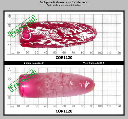 Vivid Pink #3 Lab Created Corundum Sapphire Faceting Rough for Gem Cutting - Various Sizes - Split Boule : COR1120