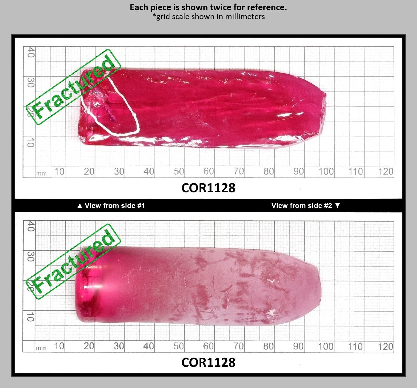 Vivid Pink #3 Lab Created Corundum Sapphire Faceting Rough for Gem Cutting - Various Sizes - Split Boule : COR1128