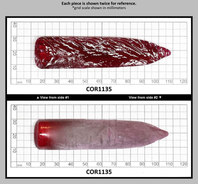 Dark Pink #4 Lab Created Corundum Sapphire Faceting Rough for Gem Cutting - Various Sizes - Split Boule : COR1135