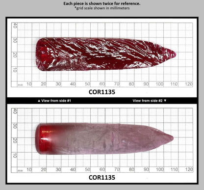 Dark Pink #4 Lab Created Corundum Sapphire Faceting Rough for Gem Cutting - Various Sizes - Split Boule : COR1135
