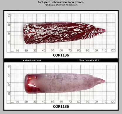 Dark Pink #4 Lab Created Corundum Sapphire Faceting Rough for Gem Cutting - Various Sizes - Split Boule : COR1136
