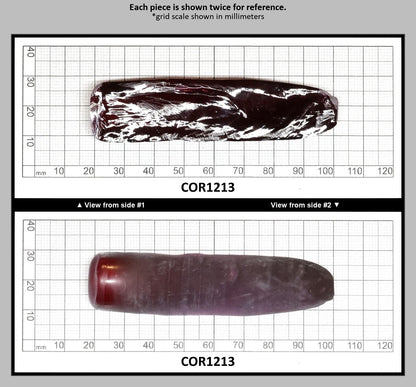 Dark Ruby Red #8 Lab Created Corundum Sapphire Faceting Rough for Gem Cutting - Various Sizes - Split Boule : COR1213