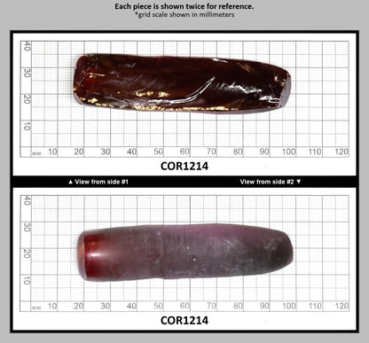 Dark Ruby Red #8 Lab Created Corundum Sapphire Faceting Rough for Gem Cutting - Various Sizes - Split Boule : COR1214