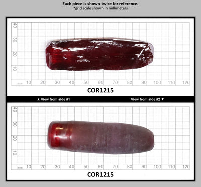 Dark Ruby Red #8 Lab Created Corundum Sapphire Faceting Rough for Gem Cutting - Various Sizes - Split Boule : COR1215