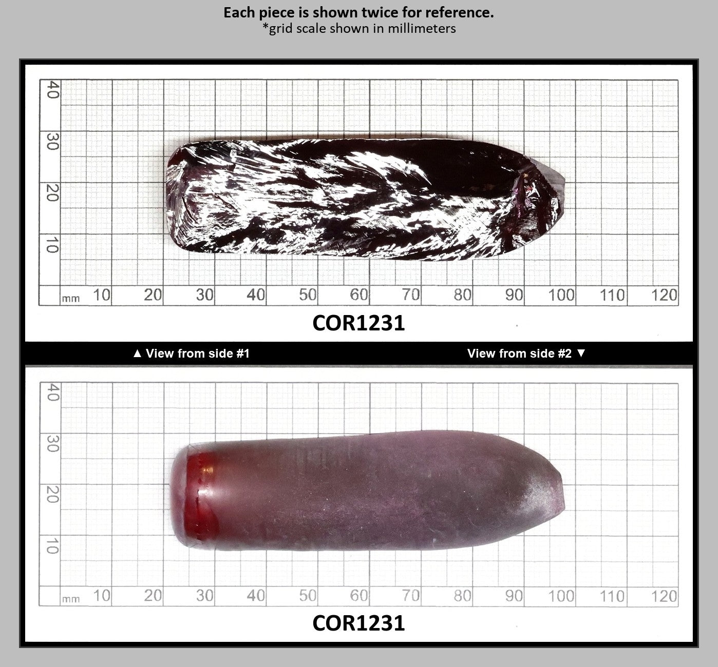 Very Dark Ruby Red #9 Lab Created Corundum Sapphire Faceting Rough for Gem Cutting - Various Sizes - Split Boule : COR1231