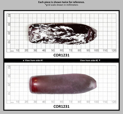 Very Dark Ruby Red #9 Lab Created Corundum Sapphire Faceting Rough for Gem Cutting - Various Sizes - Split Boule : COR1231