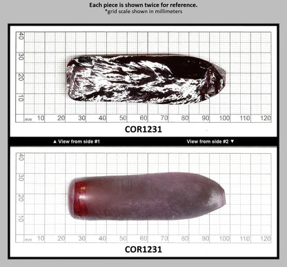 Very Dark Ruby Red #9 Lab Created Corundum Sapphire Faceting Rough for Gem Cutting - Various Sizes - Split Boule : COR1231