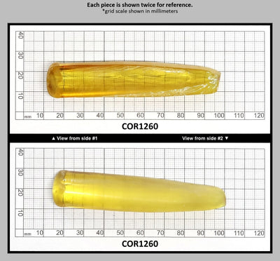 Yellow Topaz #20 Lab Created Corundum Sapphire Faceting Rough for Gem Cutting - Various Sizes - Split Boule : COR1260