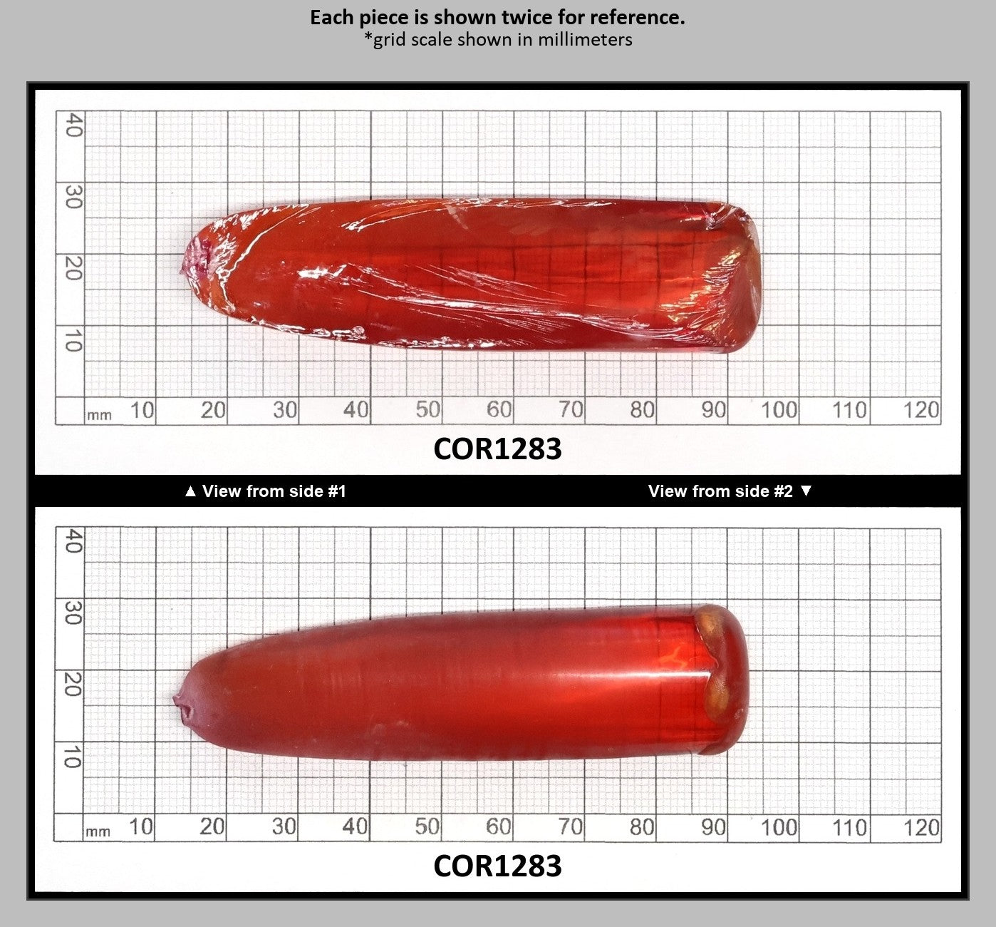 Padparadscha #55 Lab Created Corundum Sapphire Faceting Rough for Gem Cutting - Various Sizes - Split Boule : COR1283