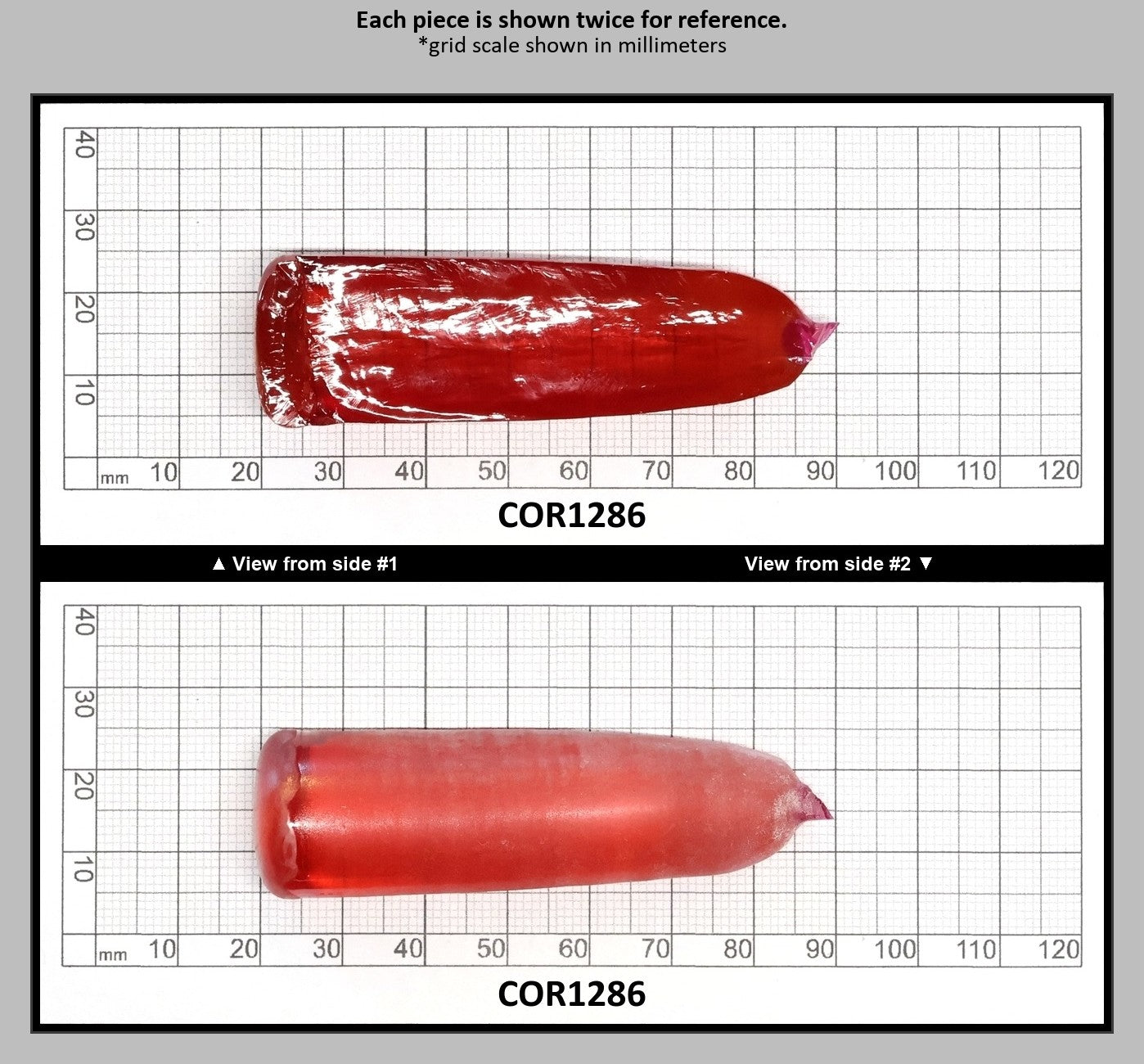 Padparadscha #55 Lab Created Corundum Sapphire Faceting Rough for Gem Cutting - Various Sizes - Split Boule : COR1286