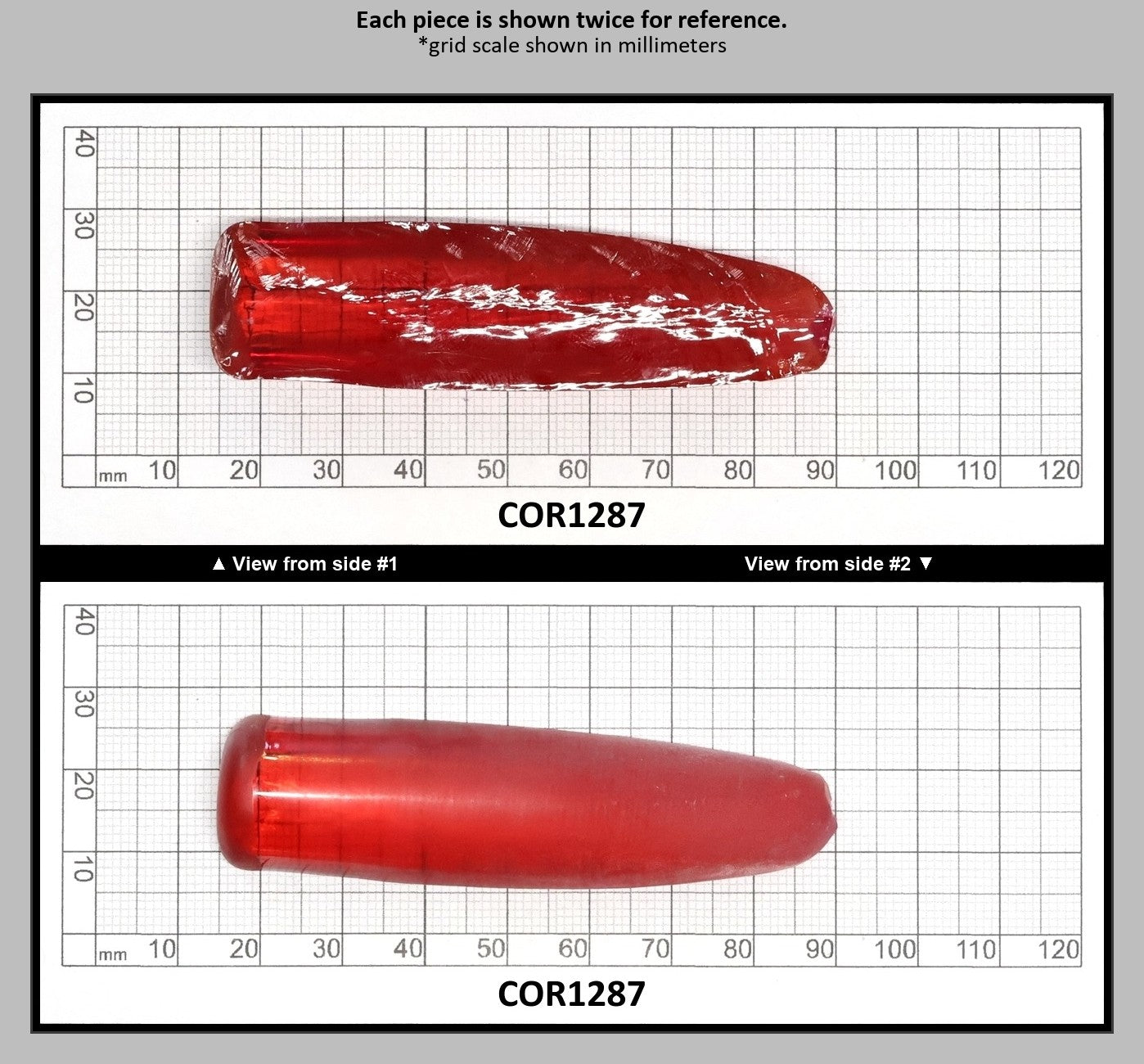 Padparadscha #55 Lab Created Corundum Sapphire Faceting Rough for Gem Cutting - Various Sizes - Split Boule : COR1287