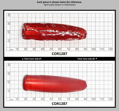 Padparadscha #55 Lab Created Corundum Sapphire Faceting Rough for Gem Cutting - Various Sizes - Split Boule : COR1287