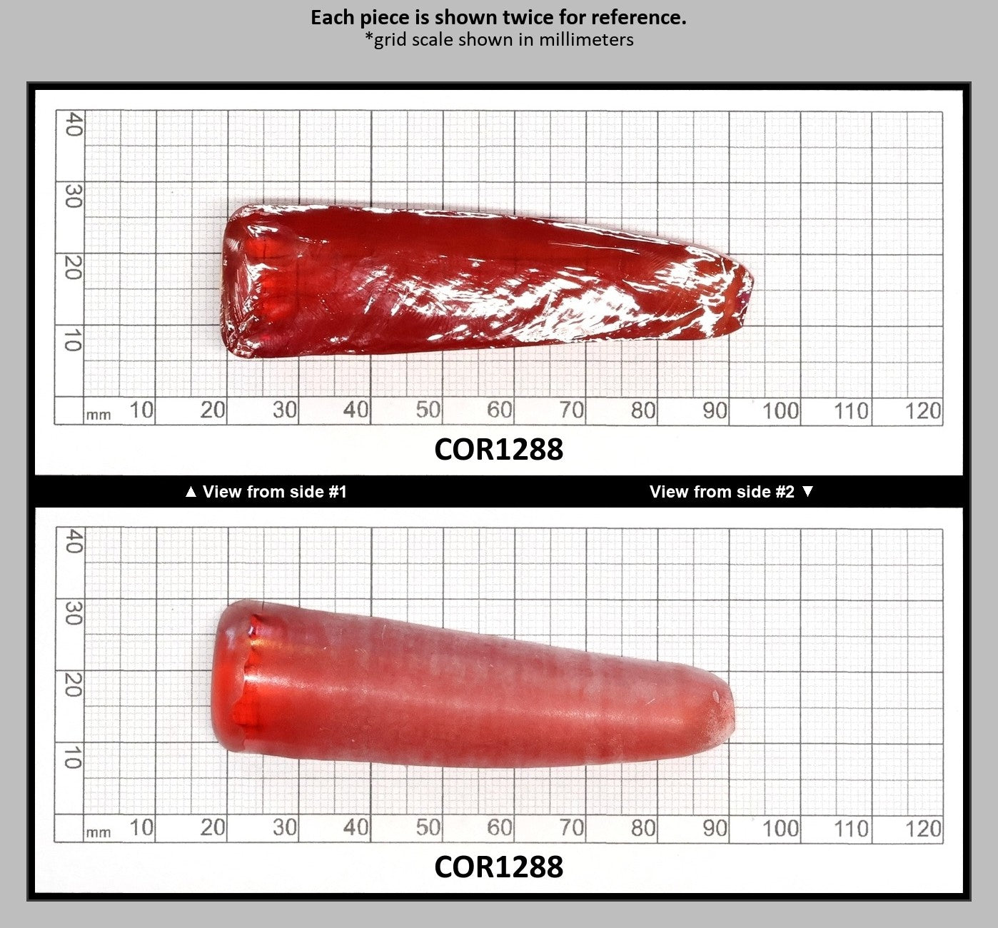 Padparadscha #55 Lab Created Corundum Sapphire Faceting Rough for Gem Cutting - Various Sizes - Split Boule : COR1288