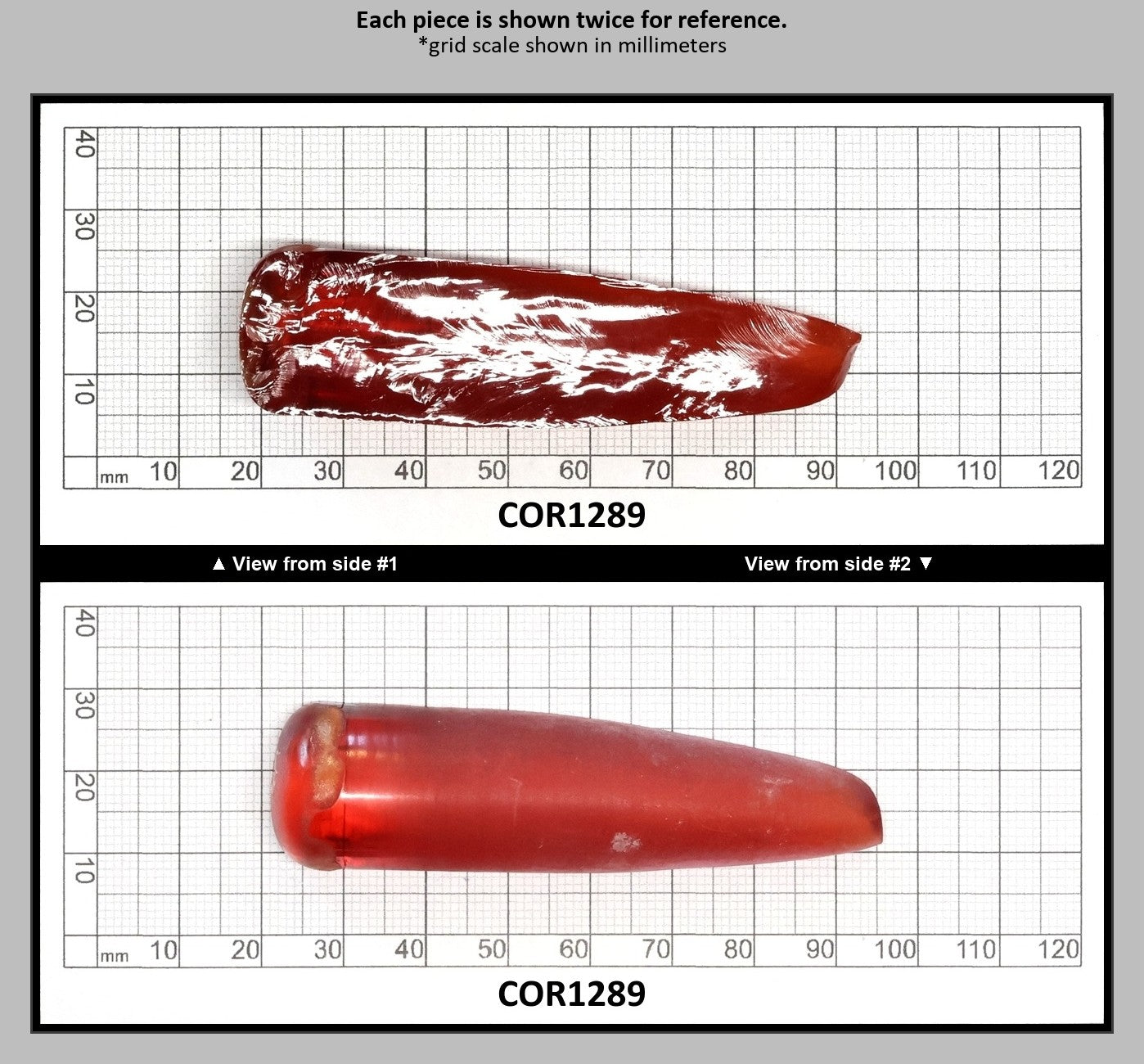 Padparadscha #55 Lab Created Corundum Sapphire Faceting Rough for Gem Cutting - Various Sizes - Split Boule : COR1289