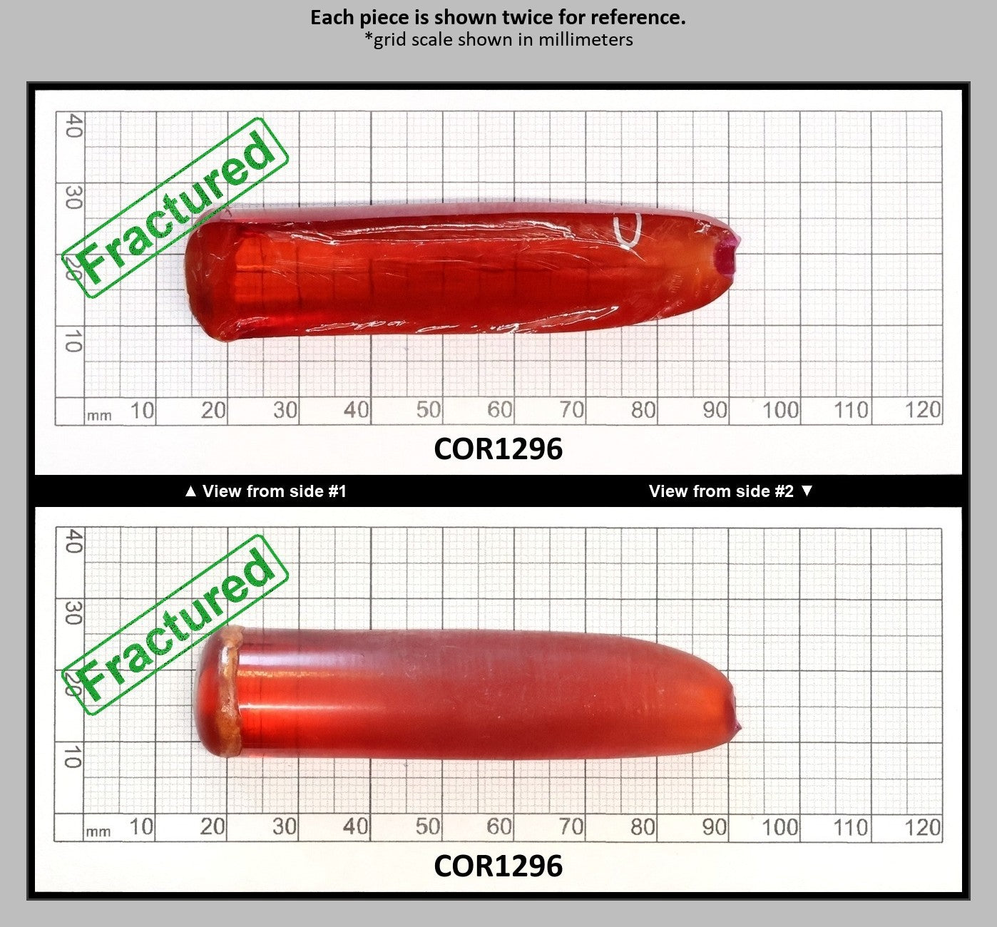Padparadscha #55 Lab Created Corundum Sapphire Faceting Rough for Gem Cutting - Various Sizes - Split Boule : COR1296