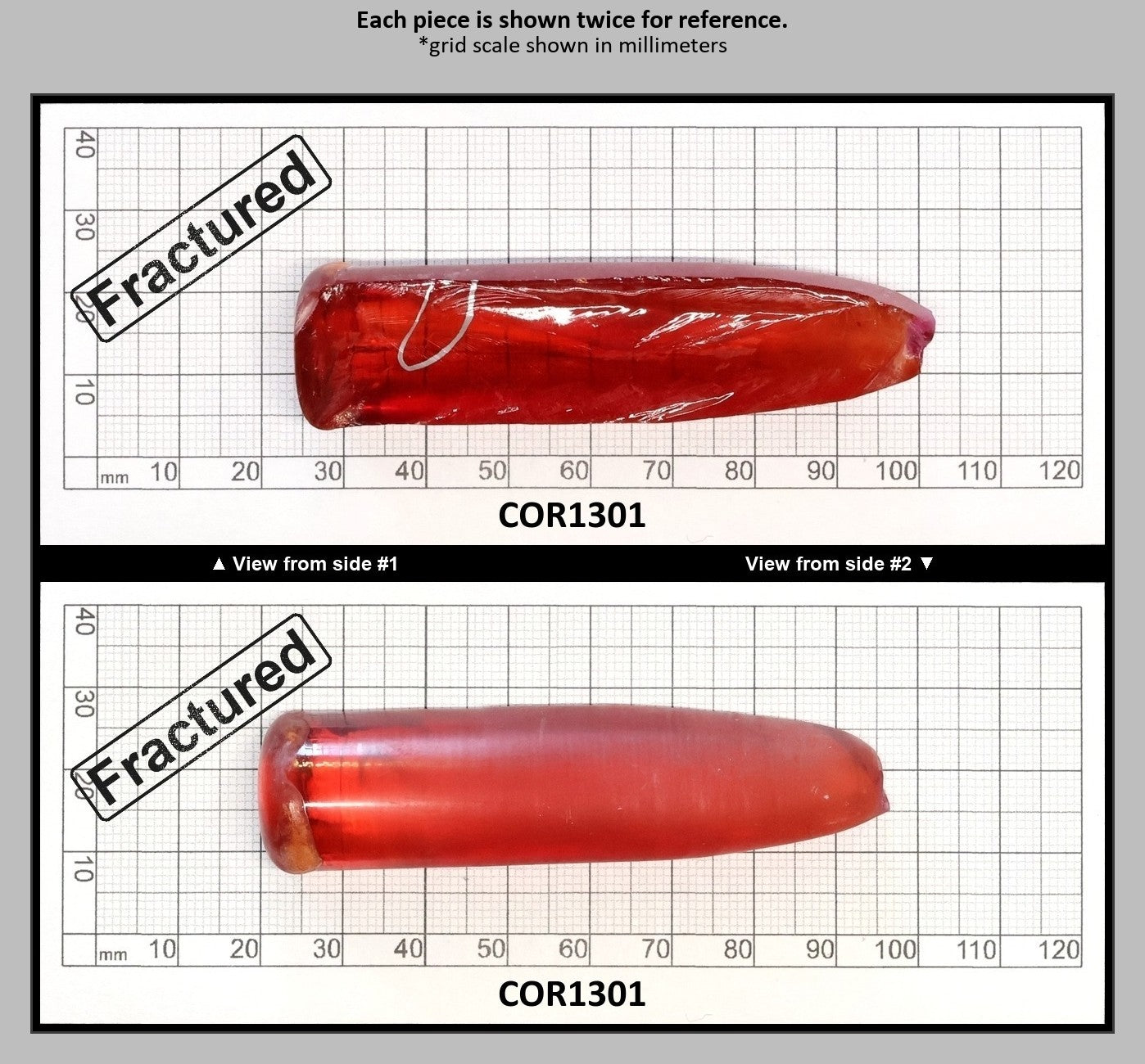 Padparadscha #55 Lab Created Corundum Sapphire Faceting Rough for Gem Cutting - Various Sizes - Split Boule : COR1301