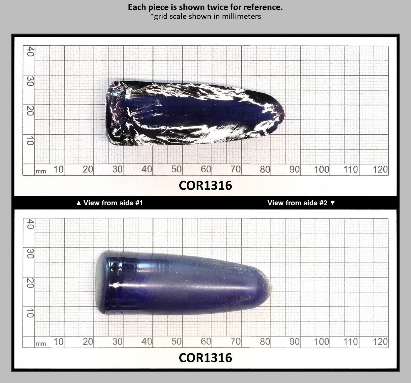 Dark Purple Kunzite #61 Lab Created Corundum Sapphire Faceting Rough for Gem Cutting - Various Sizes - Split Boule : COR1316