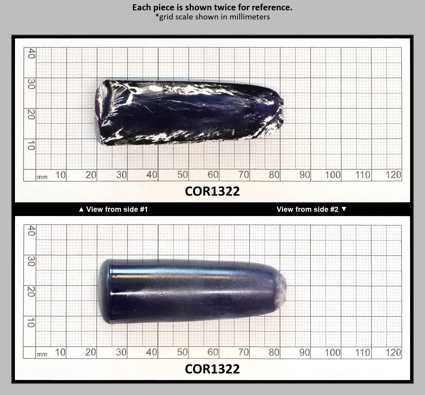 Dark Purple Kunzite #61 Lab Created Corundum Sapphire Faceting Rough for Gem Cutting - Various Sizes - Split Boule : COR1322