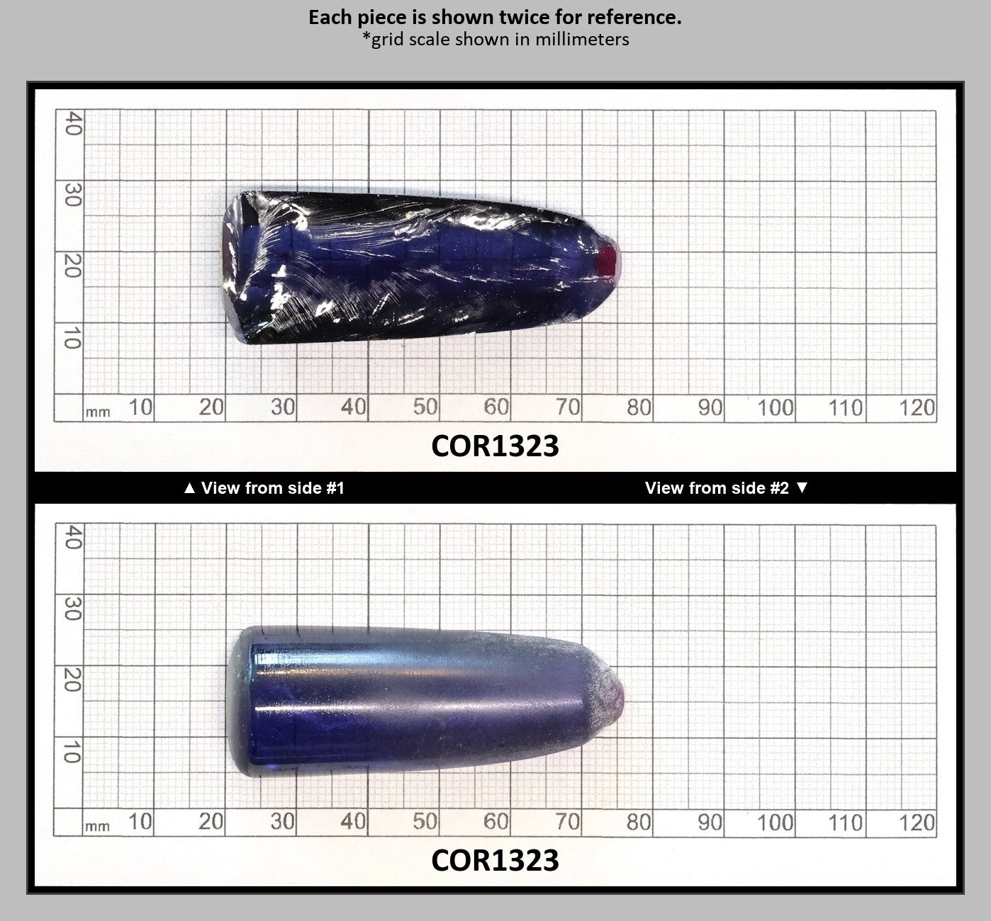 Dark Purple Kunzite #61 Lab Created Corundum Sapphire Faceting Rough for Gem Cutting - Various Sizes - Split Boule : COR1323