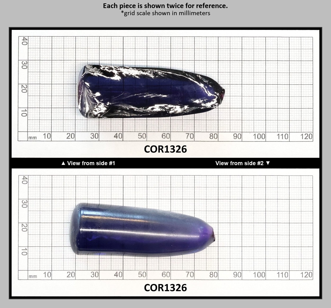 Dark Purple Kunzite #61 Lab Created Corundum Sapphire Faceting Rough for Gem Cutting - Various Sizes - Split Boule : COR1326