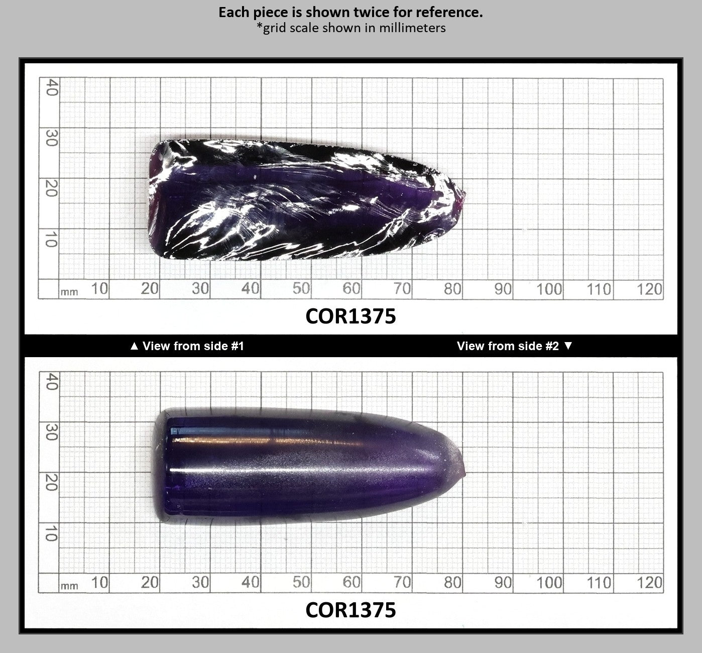 Purple Kunzite #60 Lab Created Corundum Sapphire Faceting Rough for Gem Cutting - Various Sizes - Split Boule : COR1375