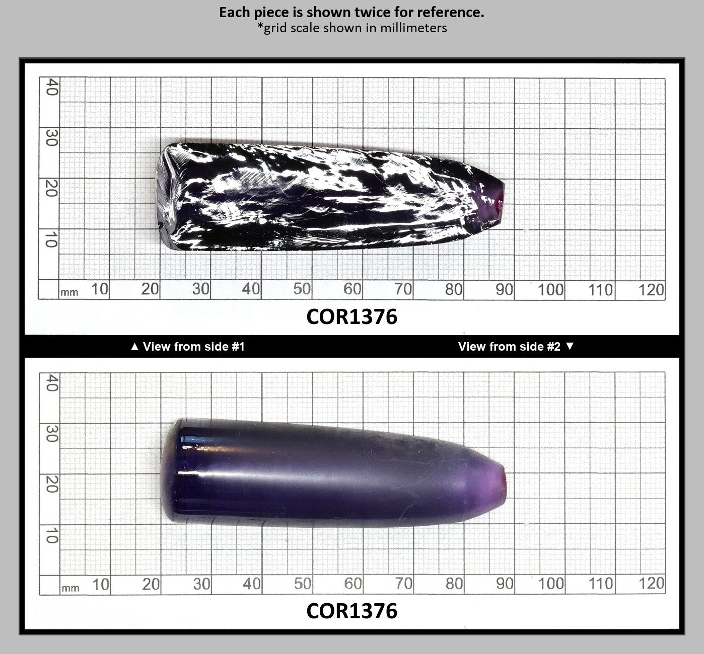 Purple Kunzite #60 Lab Created Corundum Sapphire Faceting Rough for Gem Cutting - Various Sizes - Split Boule : COR1376