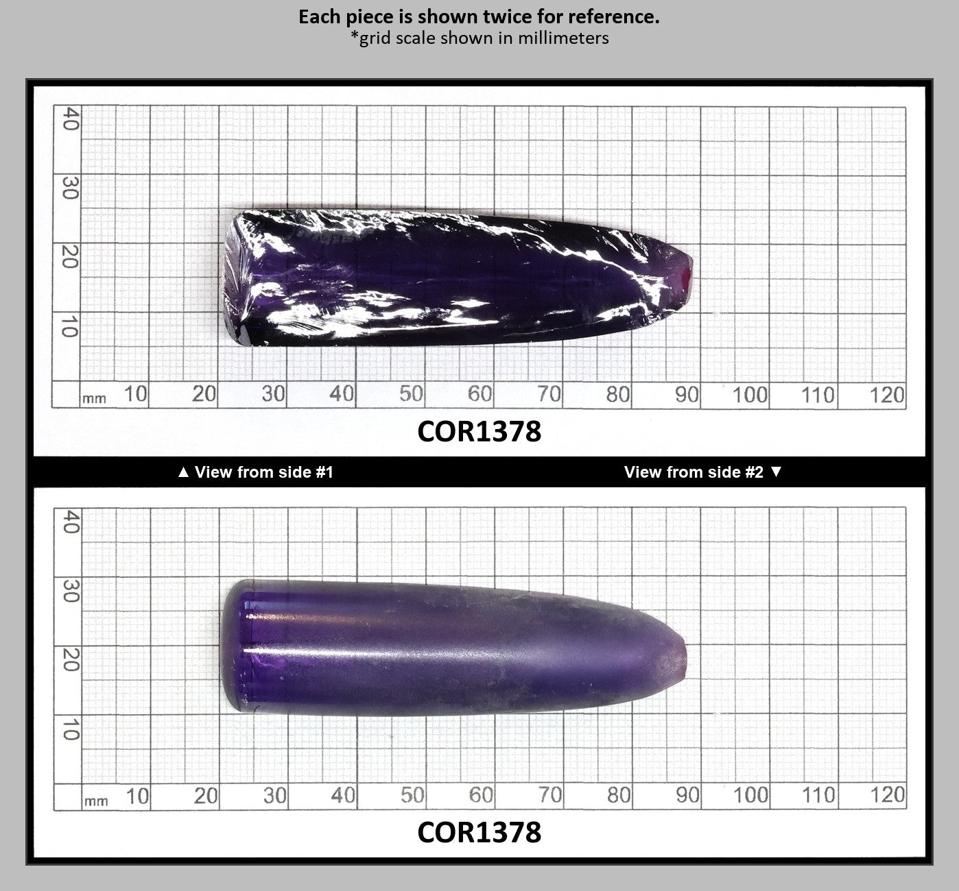 Purple Kunzite #60 Lab Created Corundum Sapphire Faceting Rough for Gem Cutting - Various Sizes - Split Boule : COR1378