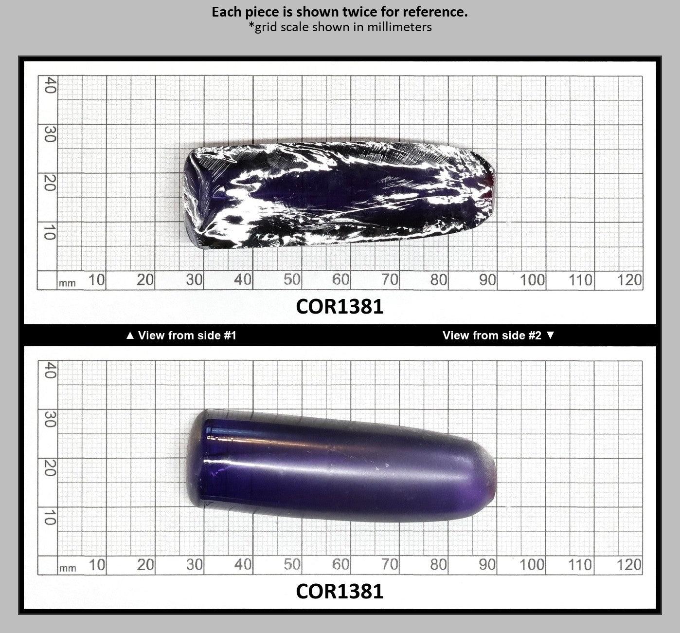 Purple Kunzite #60 Lab Created Corundum Sapphire Faceting Rough for Gem Cutting - Various Sizes - Split Boule : COR1381