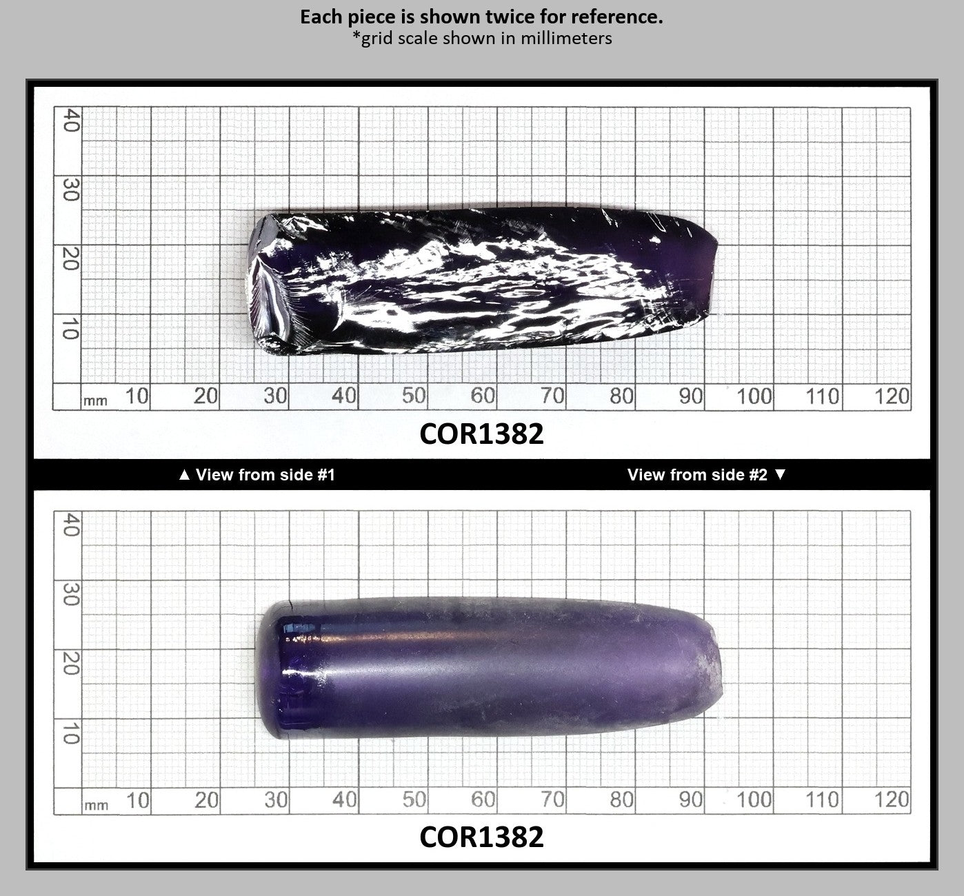 Purple Kunzite #60 Lab Created Corundum Sapphire Faceting Rough for Gem Cutting - Various Sizes - Split Boule : COR1382