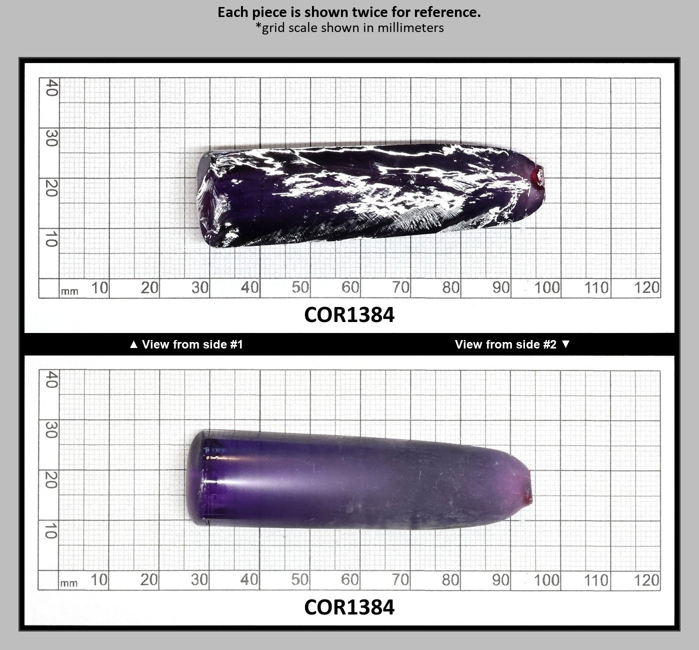 Purple Kunzite #60 Lab Created Corundum Sapphire Faceting Rough for Gem Cutting - Various Sizes - Split Boule : COR1384