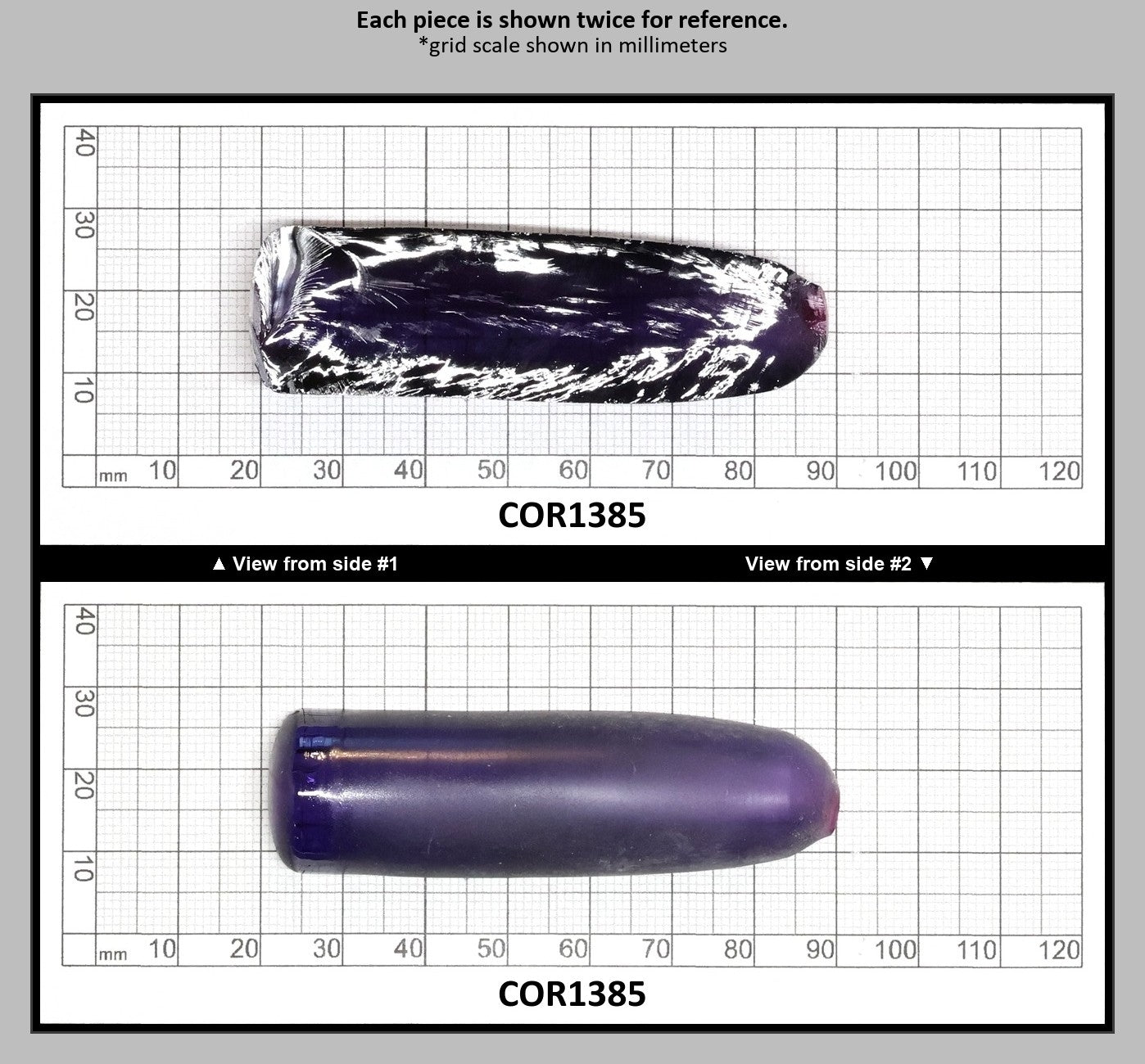Purple Kunzite #60 Lab Created Corundum Sapphire Faceting Rough for Gem Cutting - Various Sizes - Split Boule : COR1385