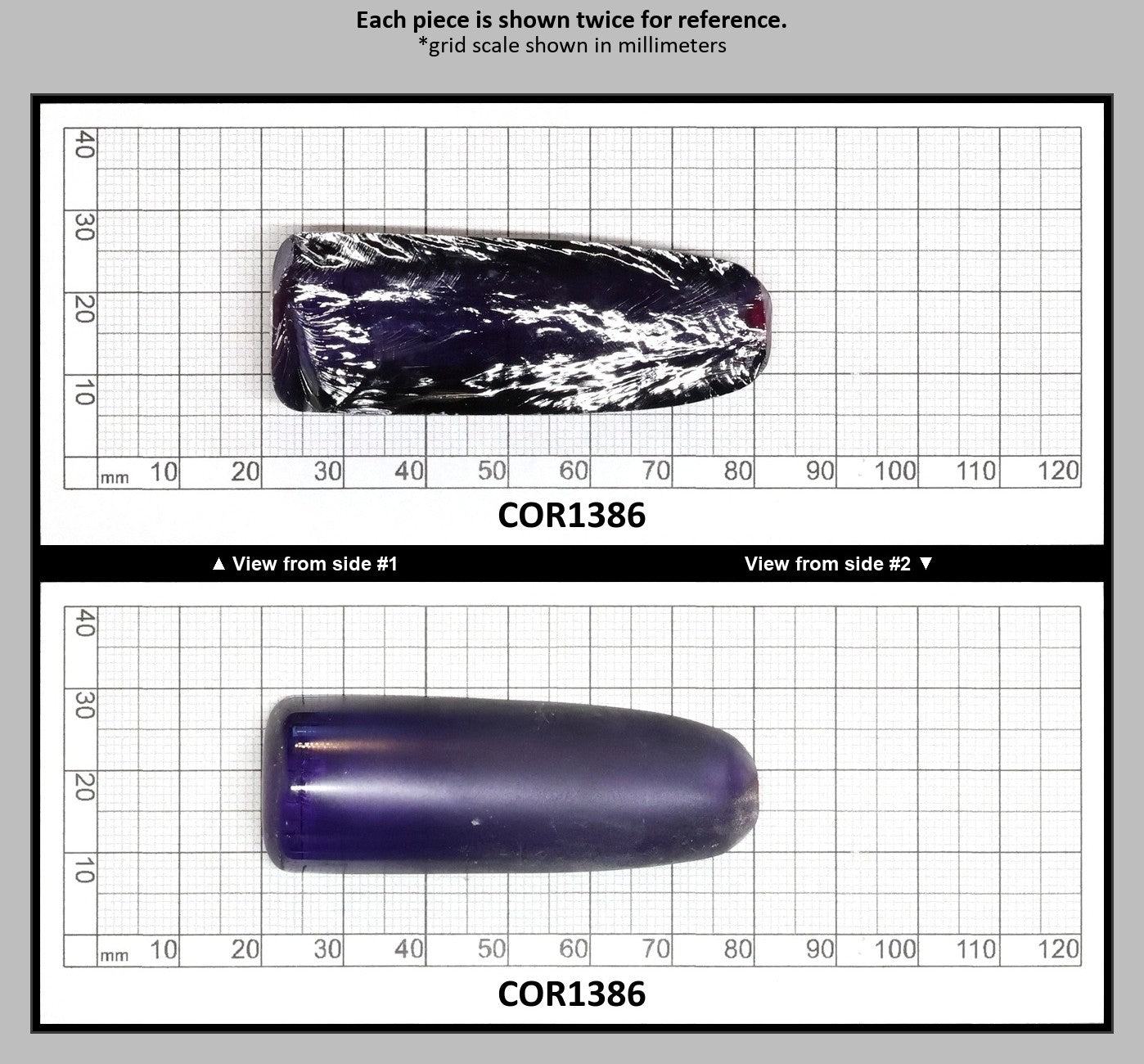 Purple Kunzite #60 Lab Created Corundum Sapphire Faceting Rough for Gem Cutting - Various Sizes - Split Boule : COR1386