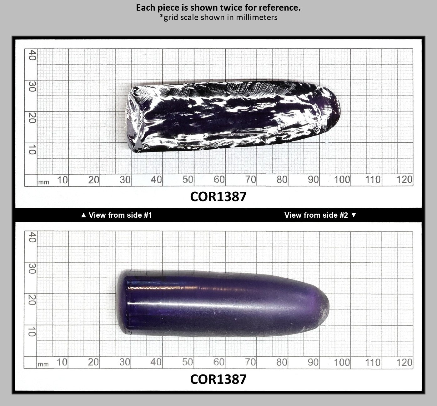 Purple Kunzite #60 Lab Created Corundum Sapphire Faceting Rough for Gem Cutting - Various Sizes - Split Boule : COR1387